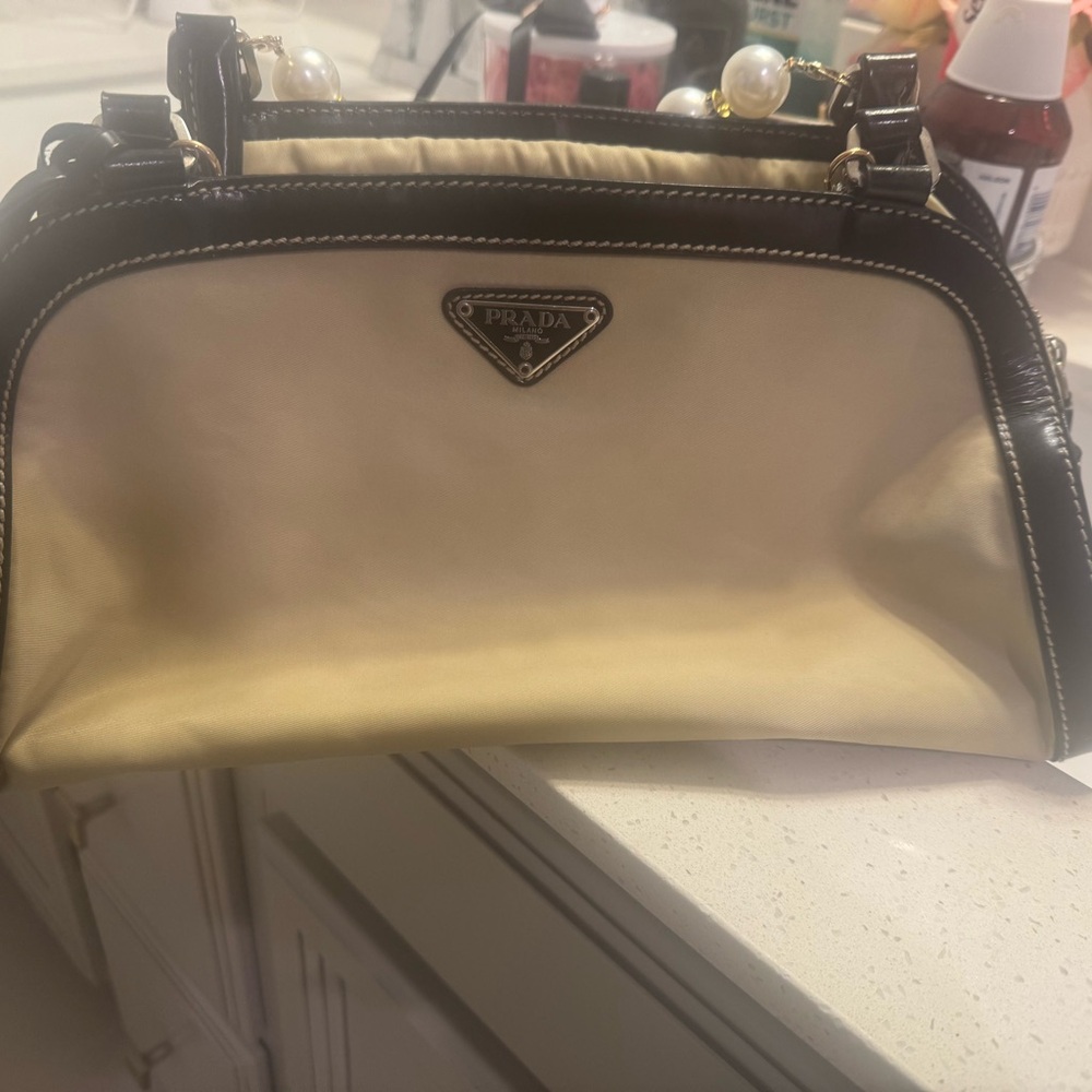 Prada Cream and Black Women's Bag